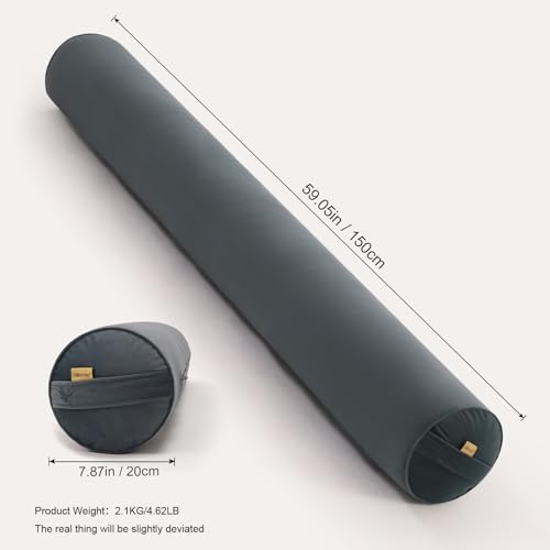 Body Pillow for Adults,Long Round Pillow,Big Cylindrical Pillow,Large Full Bolster Pillows for Side Sleepers (Charcoal Gray, 59"*7.87") - color: Charcoal Gray, size: 59"*7.87"