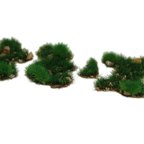 Kai Dream Miniature Static Grass and Stone Bush Clusters for Diorama, Train Landscape, Railroad Scenery, Wargaming (Dark Green) - color: Dark Green