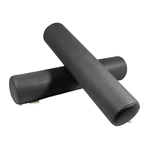 2 Pack Neck Roll Pillow, High-Density Foam Cylinder Bolster Pillow for Neck, Back & Lumbar Support, Ergonomic Round Pillow for Side Sleepers, Sleeping, Removable Washable Cover (4.7''x23.6'' Black) - color: Black, size: 23.6x4.7IN
