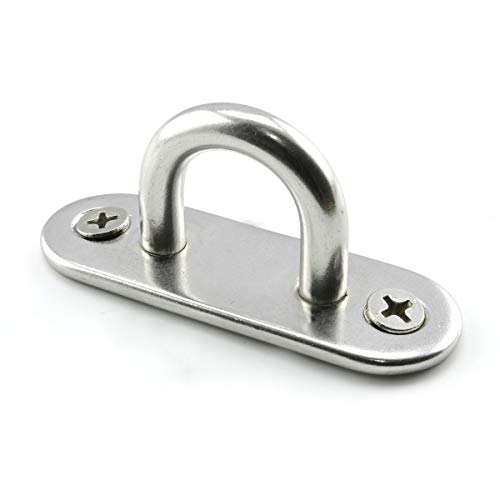 heyous 2 Set M8 Suspension Ceiling Wall Mount U Hook Anchor Hanger Stainless Steel Heavy Duty Multi Purpose Hammock Swing Ceiling Hook Strip Base Plate with Snap Hook - color: Strip, size: M8