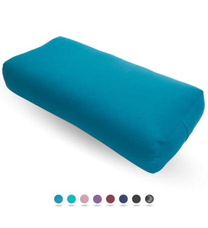 Everyday Yoga Premium Bolster, Soft Meditation Pillow, Multi-Colors | Carry Handle, Lightweight Cushion, Removable & Machine-Washable Cover, For Restorative Yoga & Relaxation - color: Peacock, style: A. High Impact - Rectangular