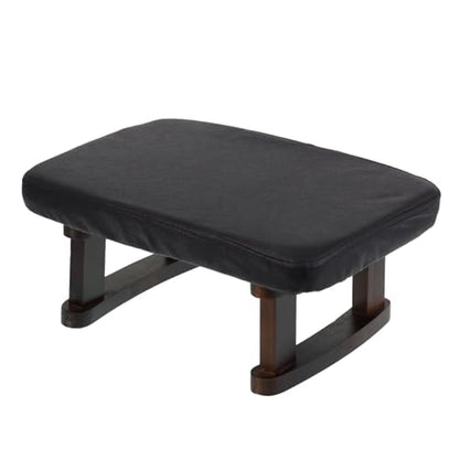 Walnut Prayer Kneeler with Thick Attached Cushion, Wooden Prayer Bench with Removable Washable Fabric Cover, Sturdy Kneeling Stool for Home Prayer and Meditation