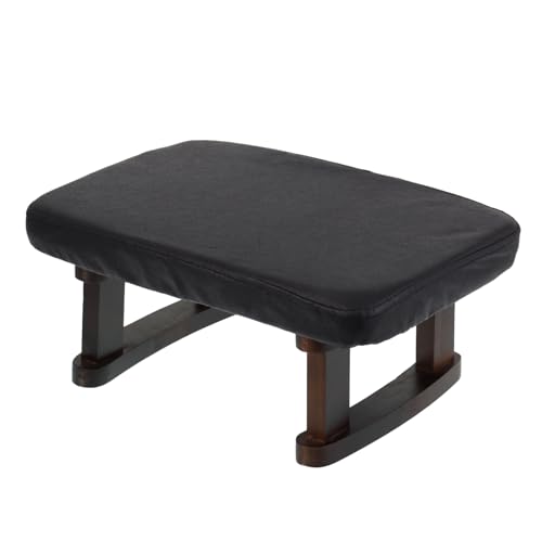 Walnut Prayer Kneeler with Thick Attached Cushion, Wooden Prayer Bench with Removable Washable Fabric Cover, Sturdy Kneeling Stool for Home Prayer and Meditation