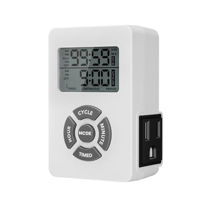 BN-LINK Digital Outlet Timer with Interval Repeat Cycle Indoor,24 Hour Programmable Outlet Timers for Electrical Outlet, Energy Saving 3 Prong Plug-in Outlet with Countdown On/Off,125V/15A/1875W - color: 24 Hour, Single Outlet, 1-pack