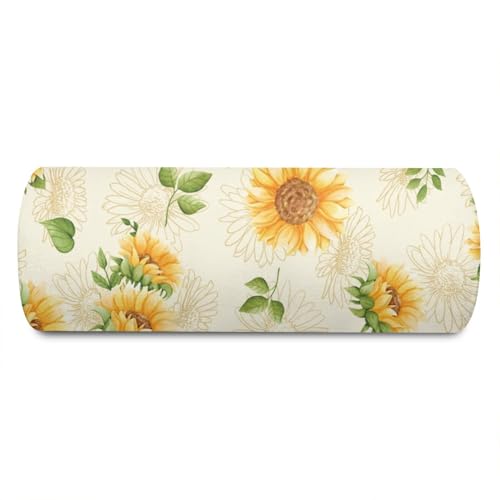Knee Pillow for Back Sleeping – Half Moon Bolster Pillow for Under Knee While Sleeping Support, Leg & Back Pain Relief (21.5x9x5 Inches) - color: Light Yellow