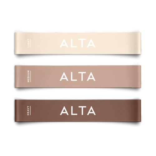 ALTA Mini Loop Bands for Exercise, Durable Latex, Small Resistance Bands - color: 3 Pack - Latte