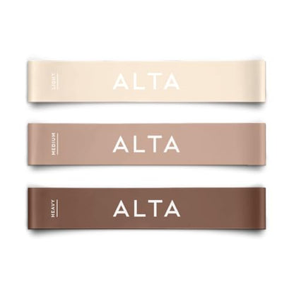 ALTA Mini Loop Bands for Exercise, Durable Latex, Small Resistance Bands - color: 3 Pack - Latte