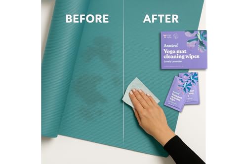 ASUTRA Yoga Mat Wipes (Lovely Lavender), Individually (1 Box = 30 Wipes) - size: 1 Box (Pack of 30)