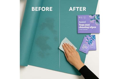 ASUTRA Yoga Mat Wipes (Lovely Lavender), Individually (1 Box = 30 Wipes) - size: 1 Box (Pack of 30)