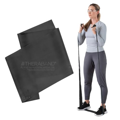 THERABAND Professional Resistance Band, Black Level 5 Special Heavy, 5 ft | Portable, lightweight, latex. For desk, recovery, gym. Therapy, physical, fitness, strength. - color: Level 6 / Super Heavy - Black
