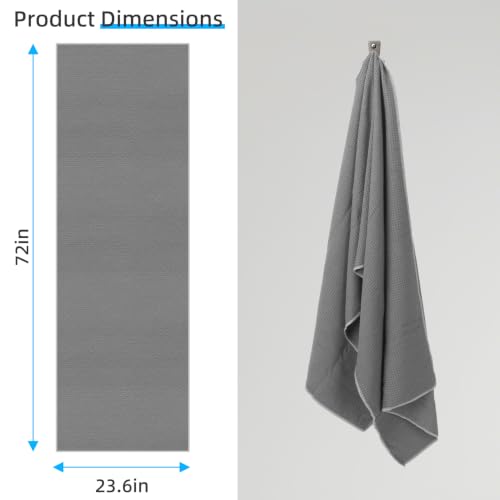 YESLIFE 2-Pack Non-Slip Extra Thick Hot Yoga Towel with Sweat Towel, Microfiber Sweat Absorbent Yoga Mat Towel with Grip Dot, Pilates Mat, 72" x 24", Pink&Grey - color: Pink&grey
