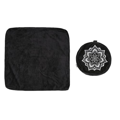 Meditation Zafu Cushion Set,Removable Machine-Washable Luxury Velvet Cover (Black（Only Cover）) - color: Black（only Cover）