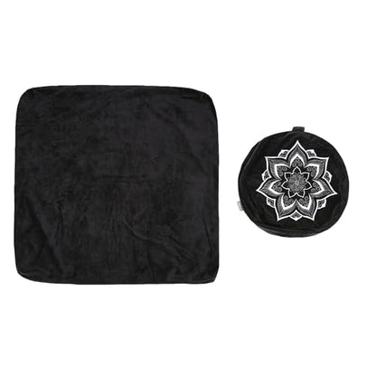Meditation Zafu Cushion Set,Removable Machine-Washable Luxury Velvet Cover (Black（Only Cover）) - color: Black（only Cover）