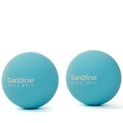 Lacrosse Massage Balls for Deep Tissue Massage - Release Tension Relieve Muscle Soreness Improve Flexibility - Ideal for Myofascial Release Trigger Point Therapy - 2Pack Yoga Balls by Sandine (Blue) - color: Blue