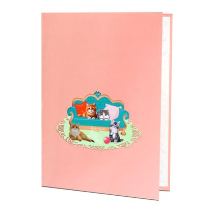 Lovely Cat Pop Up Card Birthday Card Mother’s Day Card 3D Greeting Card Gift Card with Envelope and Blank Note. - color: Cat