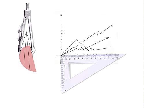 oxe Student Math Geometry Set,Drawing Compass 4 Inch and 6 Inch Clear Math Protractor Triangle Ruler 30/60 45/90 Degree and 8 Inch Ruler,Set of 6 Pcs