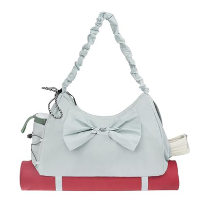 WOLT Gym Bag For Women, Yoga Mat Bag with Shoes Compartment, Wet Pocket and Water Bottle Pocket - color: Lightgrey
