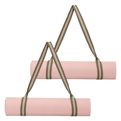 Yoga Mat Straps for Carrying, Adjustable Exercise Mat Sling Holder Multi Purpose Mats Carrier - color: Khaki/Brown