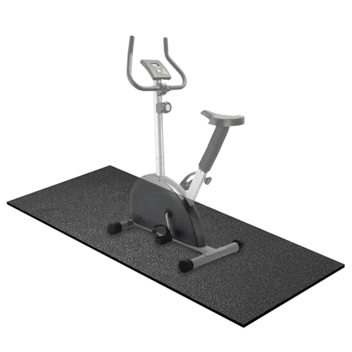 Treadmill Mat, 5'x2.5'/5.6'x2'/6.5'x3'/8'x3',6mm Thickness Exercise Equipment Mat for Carpet Hardwood Floors, Compatible with Walking Pad,Spin Bike,Elliptical Trainer,Rowing Machine - size: 60"L x 30"W x 0.24"Th