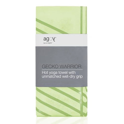 agoy Gecko Warrior - 차세대 극세사 요가 타월 - 양면 실리콘 미끄럼 방지 그립 - 핫 요가에 이상적 - 흡수성이 뛰어나고 세척하기 쉽고 여행 친화적 - 30% 재활용 소재 - 웻 백 무료