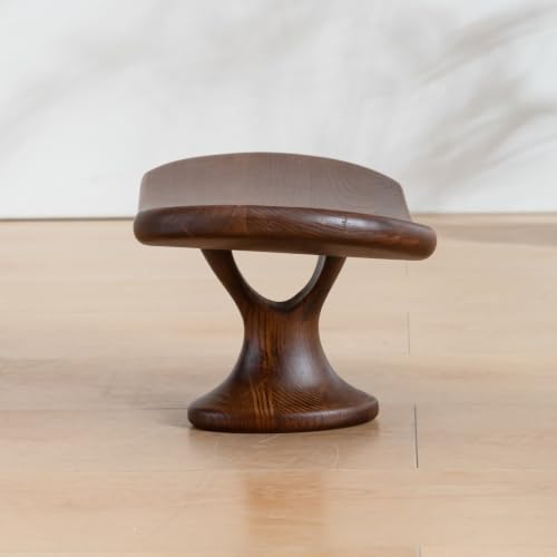 Seiza stool，Kneeling stool for meditation，Single Pedestal Meditation Stool for Ankle Space, Solid Ash Wood Ergonomic Seiza Chair for Yoga & Zen, Posture Support Seat, No Assembly Meditation Bench