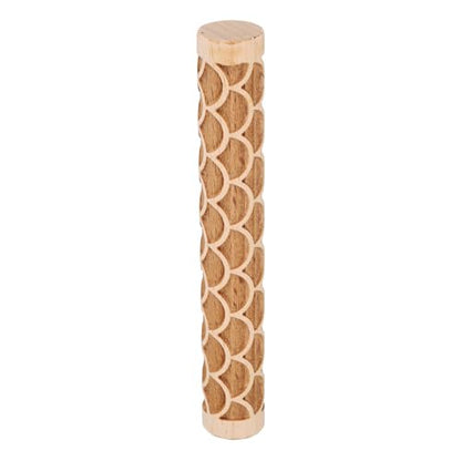 HARFINGTON Wood Clay Roller 4" Fan Pattern Rolling Pins Wood Rollers Pottery Tools Wood Grain Texture Rollers for Clay Baking Dough Playdough DIY - style: Fan