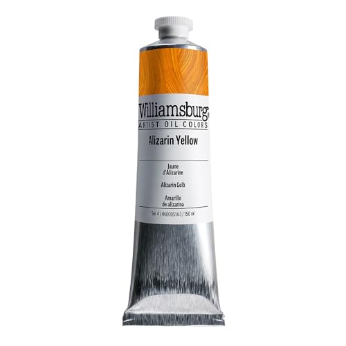 Williamsburg Artist Oil Colors, Alizarin Yellow, 150 ml Tube | Artist grade oil paint delivering rich texture, high pigment load, and distinctive handmade character. - color: Alizarin Yellow, size: 5.07 Fl Oz (Pack of 1)