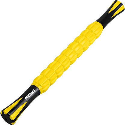 Muscle Roller & Massage Roller Stick for Athletes - Lymphatic Drainage Support, Relieves Muscle Soreness, Cramping & Tightness - Targets Legs, Arms, Back & Calves （Yellow） - color: Yellow