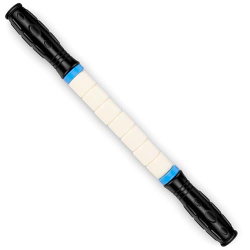 iGreely Portable Massage Roller Stick the Ultimate Muscle Roller 17 Inches Recommended By Physical Therapists Promotes Recovery Fast Relief for Cramps Soreness Tight Muscles-White