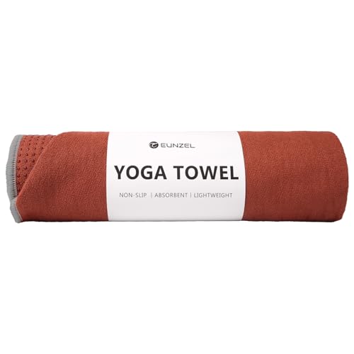 Eunzel Non Slip Hot Yoga Mat Towel with Grip Dots, 72" x 24" - color: Sedona Red, size: 72" x 24"