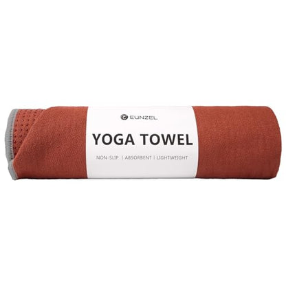 Eunzel Non Slip Hot Yoga Mat Towel with Grip Dots, 72" x 24" - color: Sedona Red, size: 72" x 24"