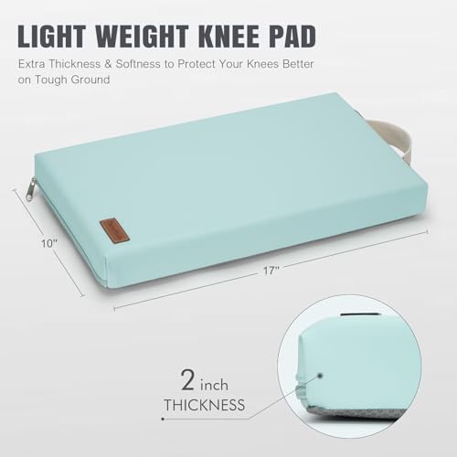 HappyPicnic Waterproof Garden Kneeling Pad, 2in Thick, Green, 1 Pack | Soft High-density Foam knee Support, with Handle, Easy to Clean, Non-slip, for Gardening, Yoga, Prayer, Housework, Exercise - color: Blue Green