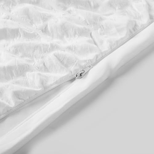Weighted Blanket Cover, Seersucker, 48 * 72 Weighted Blanket Cover, 8 Corner Ties, Duvet Cover for Weighted Blanket, Blanket Cover only, Pillowcases not Included - color: White Seersucker, size: 48*72