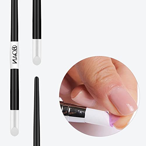 BQAN Silicone Nail Art Pen 5Pcs Black for Sculpting, Drawing & Shaping | Soft Silicone Tips | 3D Sculpting | Chrome Powder | Foil Carving Drawing | Precision Shaping | Gel & Acrylic Nail Art - color: Black