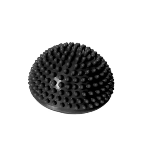 Half Balance Training Ball - Small PVC Semi-Round Stability Trainer with Textured Non-Slip Surface - Balance Board for Core Workouts - color: Black