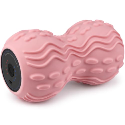 Vibrating Peanut Massage Ball, 5-Speed Back & Neck Recovery Roller (Pink) - color: Pink