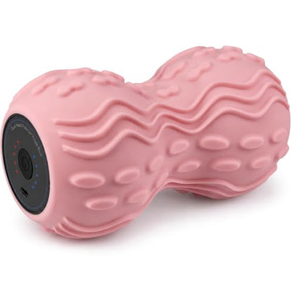 Vibrating Peanut Massage Ball, 5-Speed Back & Neck Recovery Roller (Pink) - color: Pink