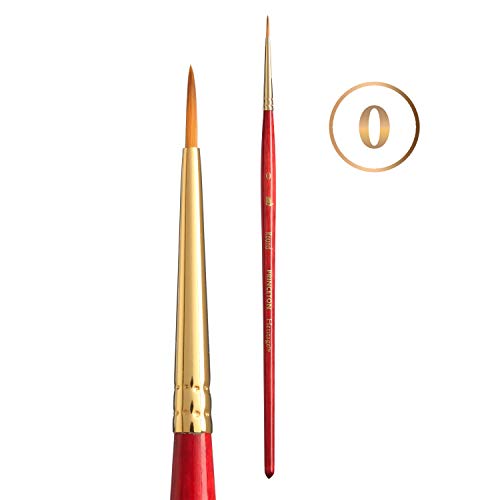 Princeton Heritage, Series 4050, Synthetic Sable Paint Brush for Watercolor, Round, 0 - size: Size 0