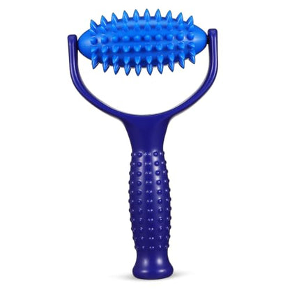 Yoga Massage Stick Roller for Back, Legs, and Muscles | Handheld Rolling Massager, ABS and PVC Build, Easy to Use Anytime Anywhere, Blue Color