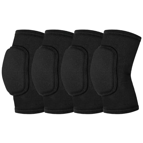 2 Pairs Volleyball Knee Pads Youth, Black Knee Pads for Girls, Women, Men - color: Black, size: Large