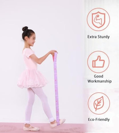 Stretch Strap with Loops – 2 PCS Multi-Loop Yoga & Physical Therapy Stretching Band, Cotton Flexibility Strap for Exercise & Ballet, Pink & Purple 8 Loops