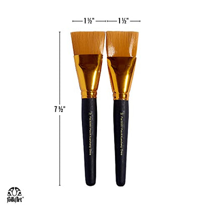Plaid Enterprises 50557E Enterprises Inc. 50557E Taklon Flat Brush, Gold (2-Piece), 2/Pkg