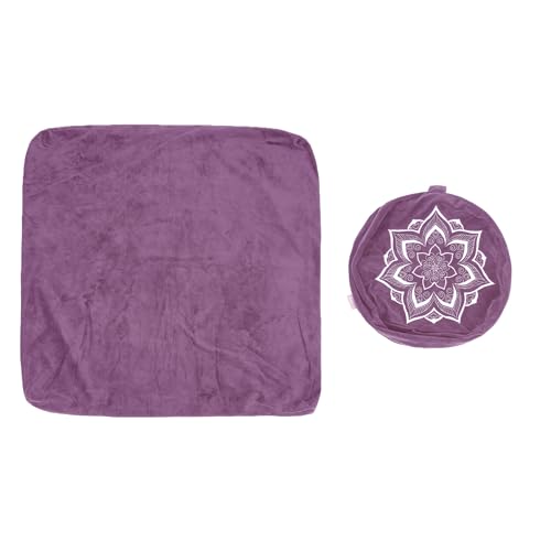 Meditation Zafu Cushion Set,Removable Machine-Washable Luxury Velvet Cover (Purple（Only Cover）) - color: Purple（only Cover）