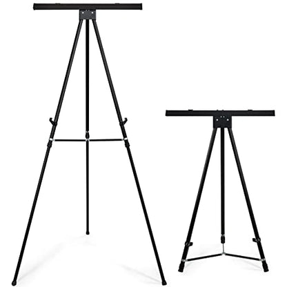 Falling in Art Extra Large 70" High Flip Chart Tripod Display Easel, Black | Heavy Duty Aluminum Presentation Stand, Showroom Display Stand for Signs, Paintings, and Posters - style: 70'' Black 1-Pack