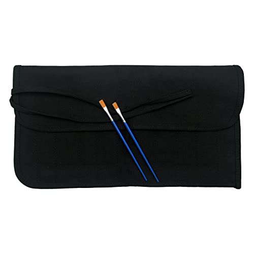 Funny live Paint Brush Holder Art Supplies, Artist Brush Holder & Storage Organizer Roll-Up Case Bag, Protect Acrylic Oil Watercolor Paintbrushes (Black 22 Slot Pockets) - color: Black 22 Slot Pockets