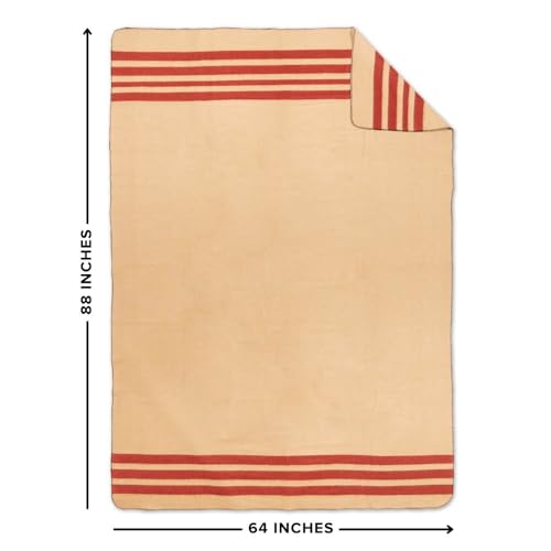 Arcturus Rainier Wool Blanket, Warm, Thick, Washable Wool Blanket for Home, Outdoors, Camping, Tailgates, Picnic, Hunting, Travel & Emergency Kits, Twin Size, 4.5 lb, Dry Falls - color: Dry Falls, size: Twin