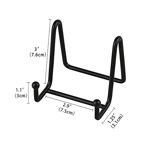 Artliving Plate Stands for Display - Iron Easel Stand Plate Holder Display Stand Picture Frame Stand for Pictures | Photo|Decorative Plate |Dish | Tabletop Art - 3 inch-Black - size: 3“（1 pack）
