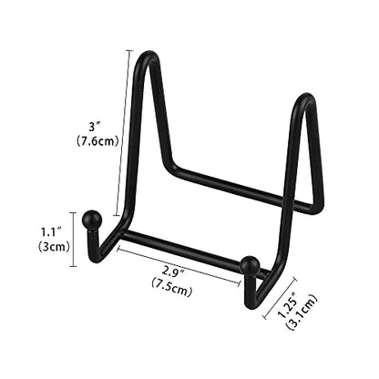 Artliving Plate Stands for Display - Iron Easel Stand Plate Holder Display Stand Picture Frame Stand for Pictures | Photo|Decorative Plate |Dish | Tabletop Art - 3 inch-Black - size: 3“（1 pack）