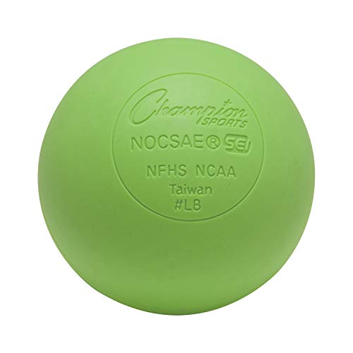 Champion Sports Lacrosse Balls & Rhino Skin® Foam Balls – Official Size Balls for Games, Practice & Training, NCAA, NFHS & SEI Certified, Multiple Colors, Packs & Styles Available - color: Green, size: 1-Pack