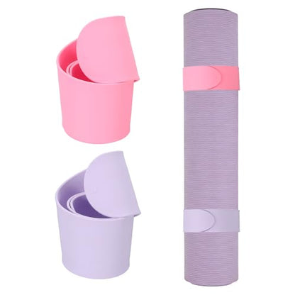 Yoga Mat Strap Slap Band, One Snap Yoga Mat Slap Band for Keep Mats Tightly Rolled Exercise Mat Sling Holder - color: Light Purple/Pink